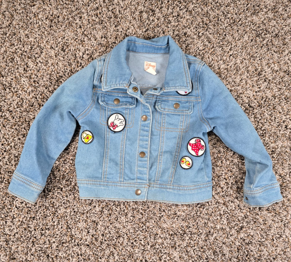 Disney Tutu Couture Minnie Mouse Girls Denim Jean Jacket Toddler Sz 3T